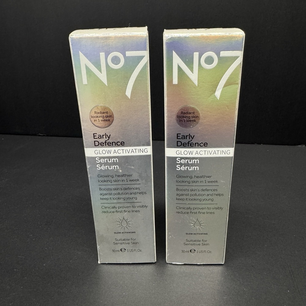 Lot Of 2 No7 Early Defence Glow Activating Serum - 1oz Pair